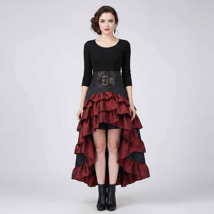 Steampunk Vex Skirt - Red / S - Steampunk Skirt