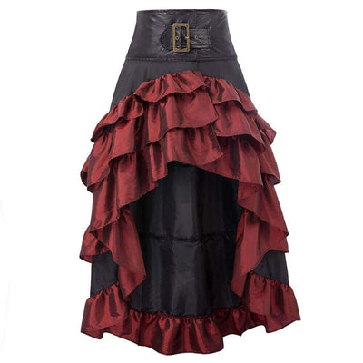 Steampunk Vex Skirt - Red / S - Steampunk Skirt