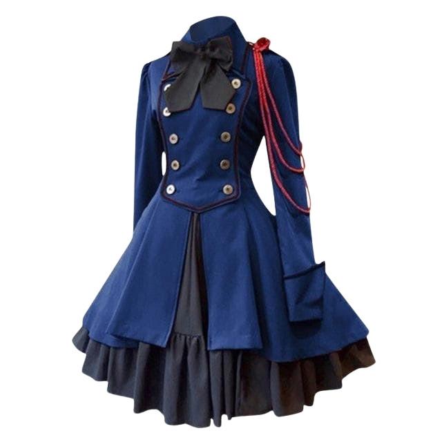 Steampunk Victorian Dress Blue / S Steampunk Victorian Dress Blue / S