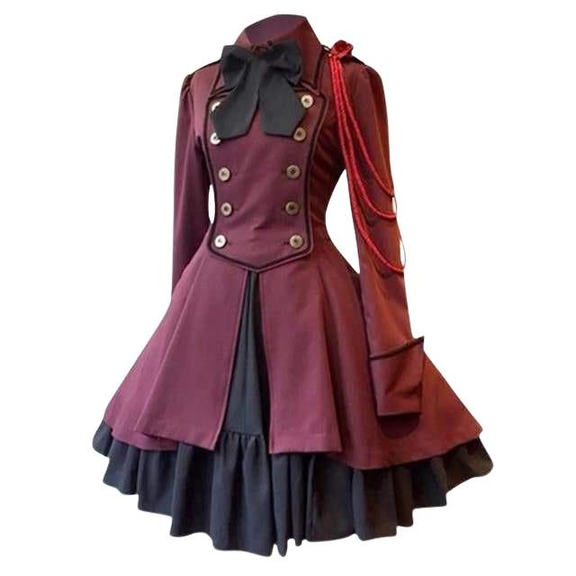 Steampunk Victorian Dress Red / XL Steampunk Victorian Dress Red / XL