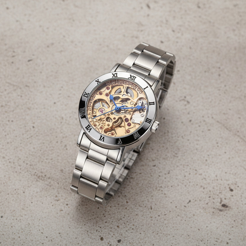 Steampunk Wrist Watch Lady Silver - Wrist Watch