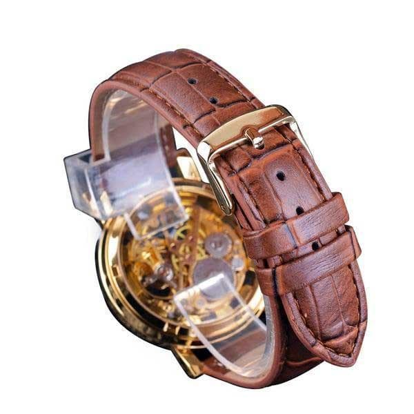 Steampunk Wrist Watch Leather Skeleton - Wrist Watch