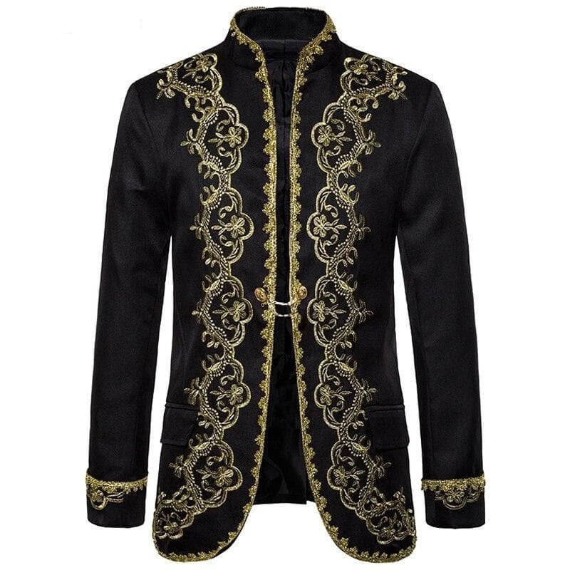 black Steampunk Brocade Jacket