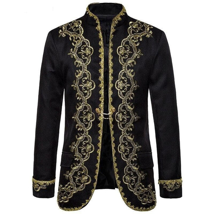 black Steampunk Brocade Jacket