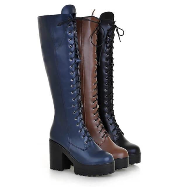 Victorian Black Lace Up Boots - Steampunk Boot