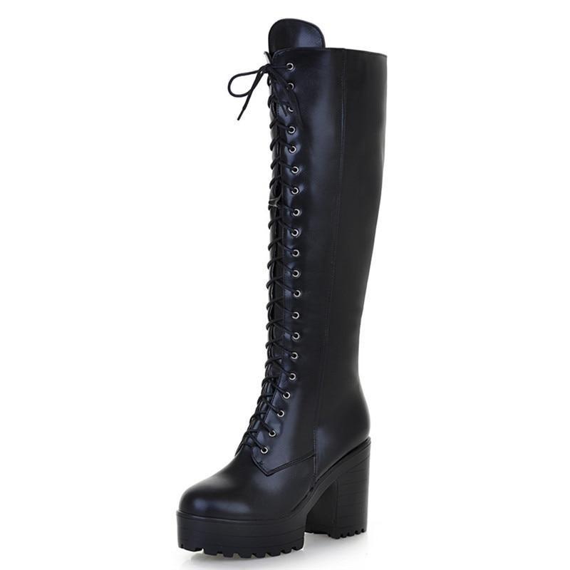 Victorian Black Lace Up Boots - Steampunk Boot