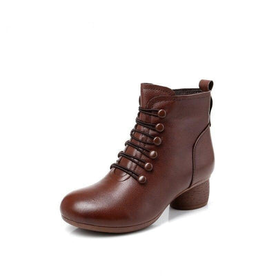 Victorian Button Boots - Brown / 5 - Steampunk Boot