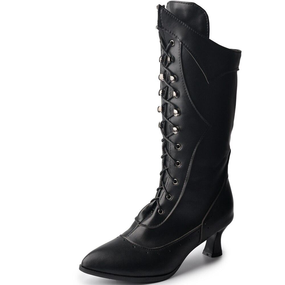 Victorian Heeled Boots - Black / 3 - Steampunk Boot