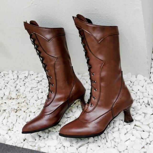 Victorian Heeled Boots - Steampunk Boot