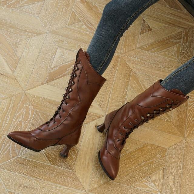 Victorian Heeled Boots - Steampunk Boot