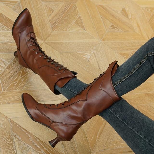 Victorian Heeled Boots - Steampunk Boot