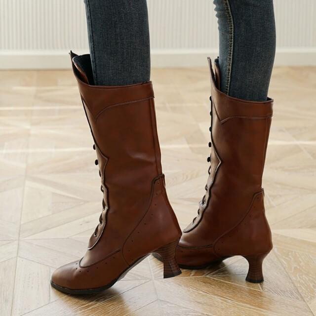 Victorian Heeled Boots - Steampunk Boot