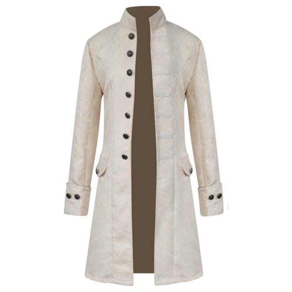 Victorian Male Trench Coat - White / S - Steampunk Coat