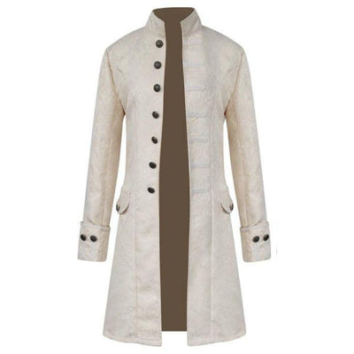 Victorian Male Trench Coat - White / S - Steampunk Coat