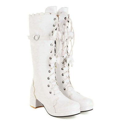 Victorian White Boots - White / 3 - Steampunk Boot