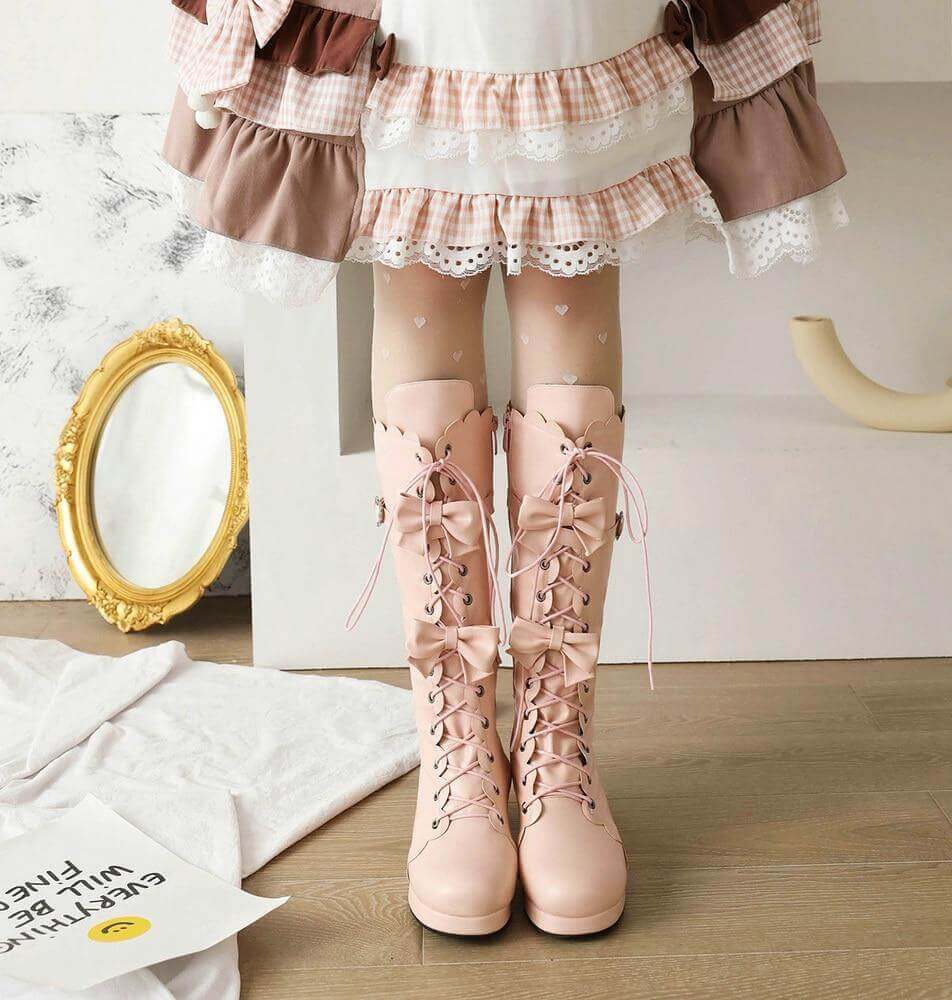 Pink victorian clearance boots