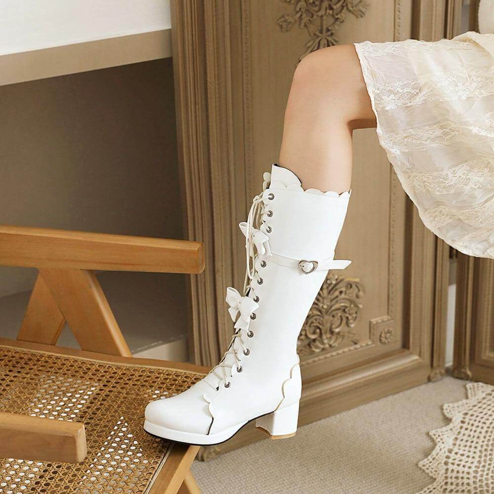 Victorian shop white boots