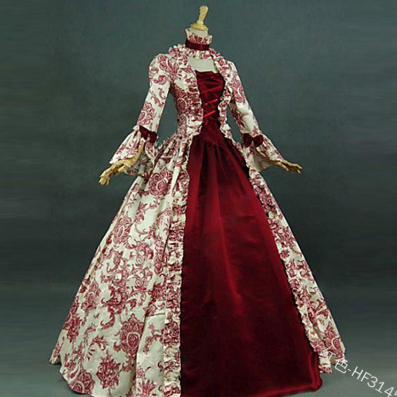 Vintage Steampunk Dress Red / 2XL